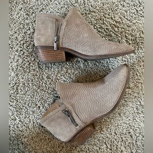 Lucky Brand Taupe Suede Ankle Booties